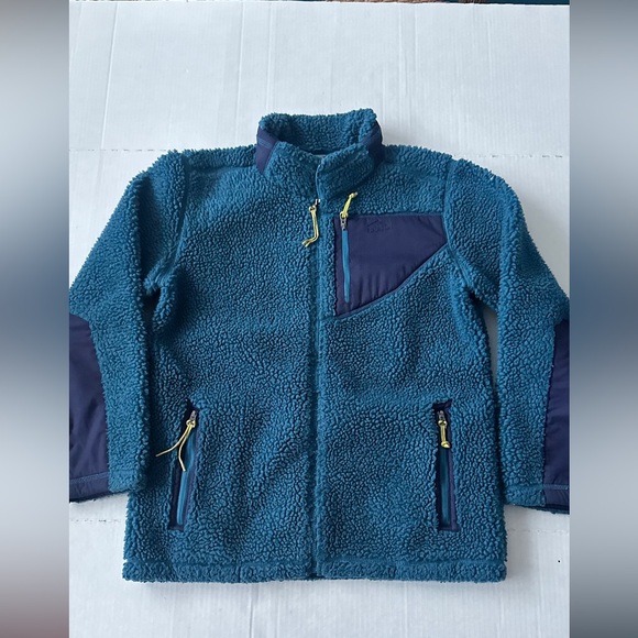L.L. Bean Other - L.L. Bean Sherpa Teal parka Zeep Up Boys Jacket L 14/16